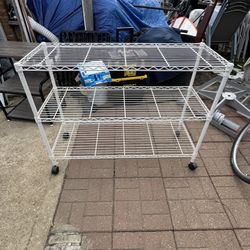 White 3 Tier Wire Shelf 