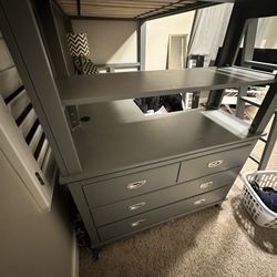 Twin Loft Bed with Desk and Drawera