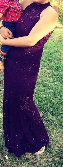 Purple sparkly prom dress