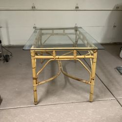 Glass Topped Wicker Kitchen Table