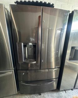 LG 3-Door Refrigerator Black Stainless Steel