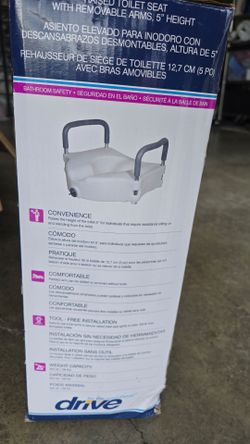 Drive 5" Elevated Raised Toilet Seat Padded Arms