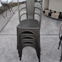 Matte Painted Metal Chairs And Stainless Steel Chairs