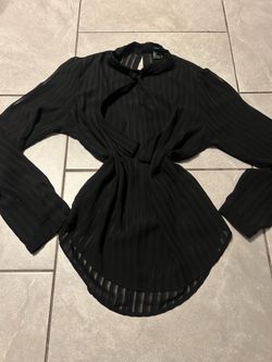 Forever 21 black long sleeve blouse size large