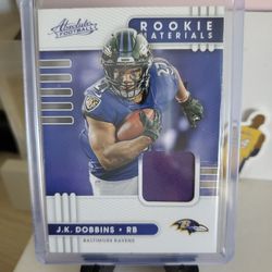 Ravens JK Dobbins Rookie Jersey Card