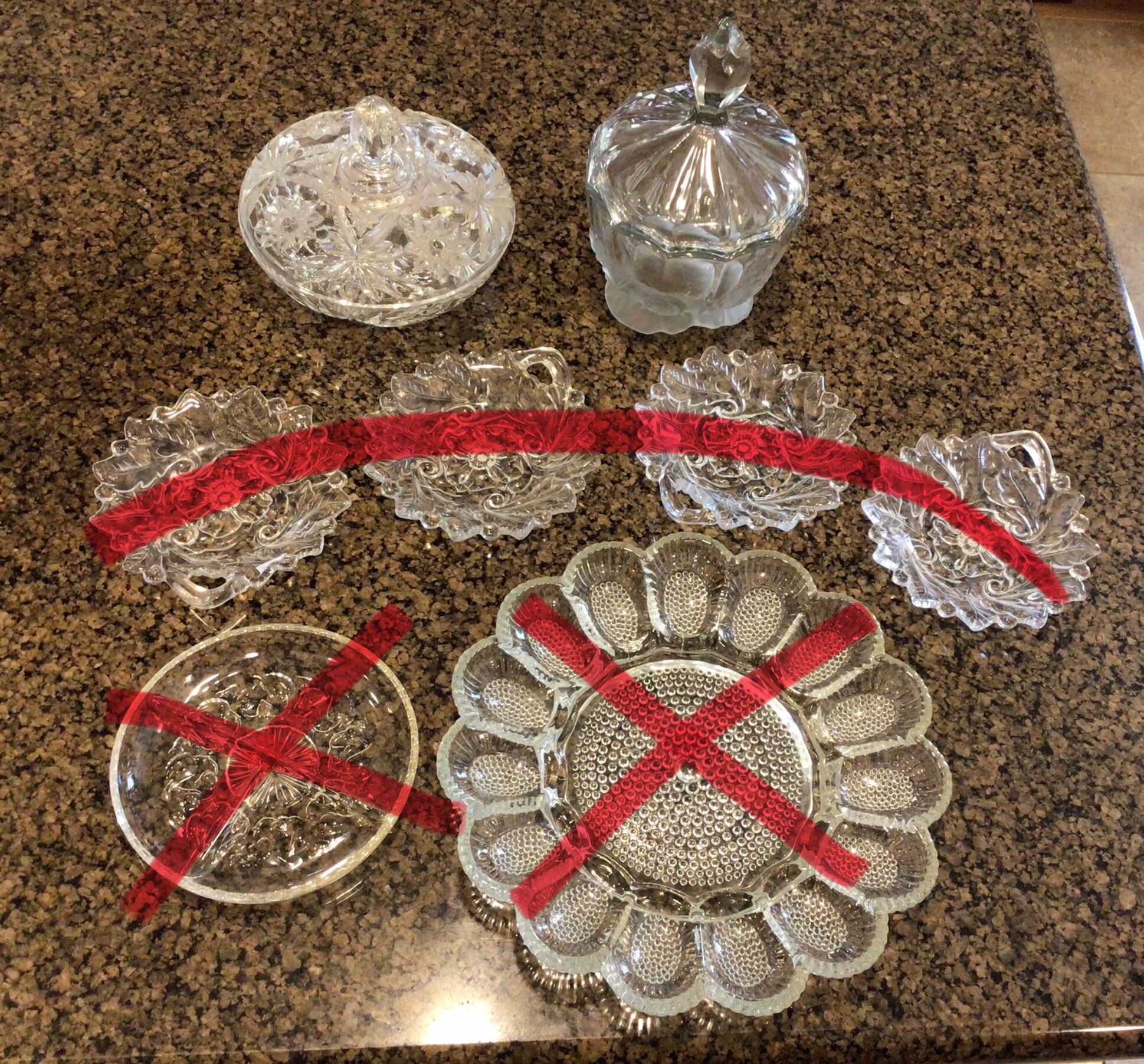 Vintage Crystal Glass Candy Dishes