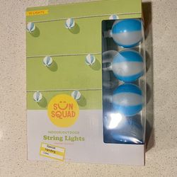 Sun Squad 10ct Beach Ball Blue Indoor/Outdoor String Lights 