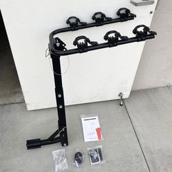 (New) $65 Tile Foldable 3-Bike Rack Mount Bicycle Carrier for 2” Hitch Trucks SUVs 110lbs Max 