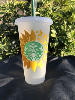 Starbucks Tumbler - flower and butterfly theme