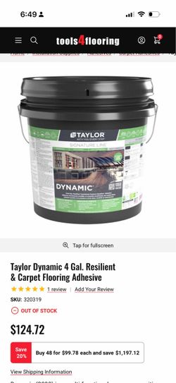 Taylor Dynamic 4 Gal. Resilient & Carpet Flooring Adhesive