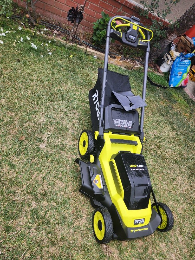 Ryobi 40v Lawn Mower New Only Tool No Baterie No Charger With Bag $120