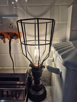 Set Of 2 Imdustrial Lamps New With Vintage Bulb Included