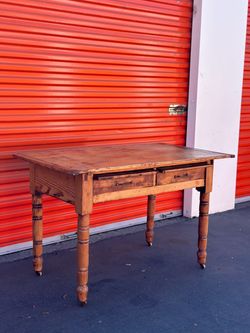 Vintage Antique Pine Work Bakers Table