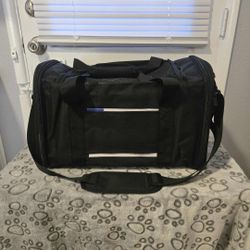 black pet carrier