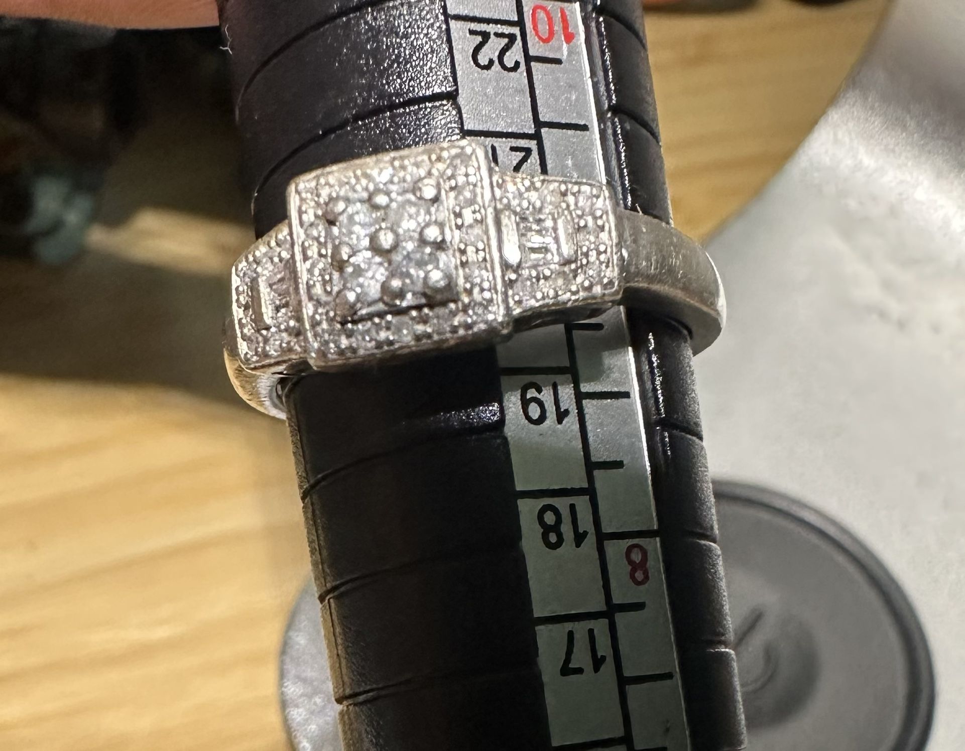 Diamond Engagement Ring Set On Silver Size 9