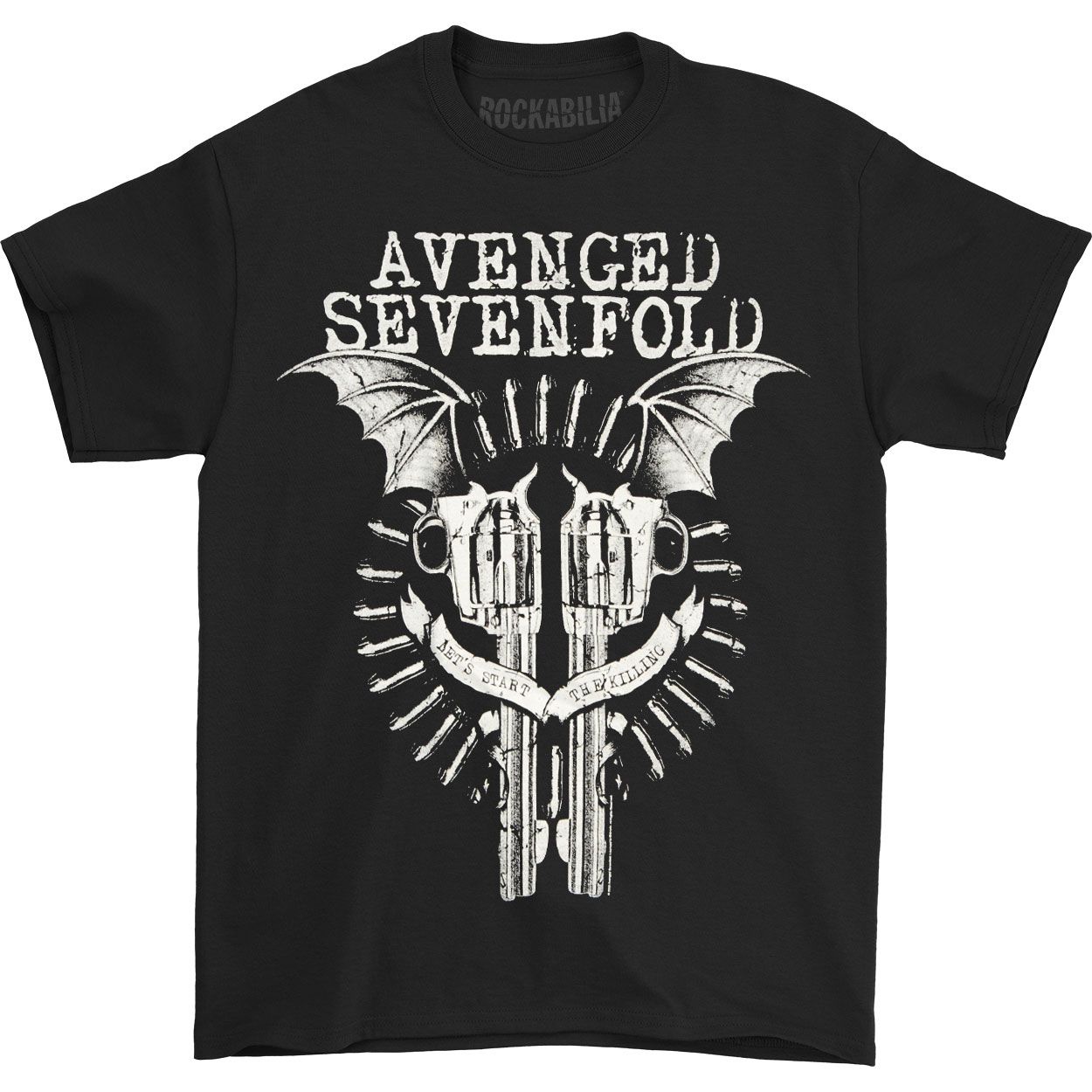 Avenged Sevenfold Men's AVS Bat Guns Mens Regular T T-shirt X-Small Black