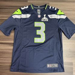 Nike Seattle Seahawks Russell Wilson #3 Super Bowl XLIX 49 Jersey Men’s Large 
