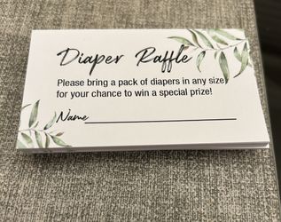 Diaper Raffle Cards