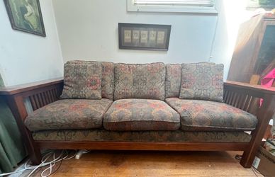 Free mission style solid wood couch