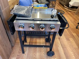 Propane Gas Griddle 4-burner, Flat Top Grill
