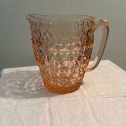 Pink Buttons And Bows Jeanette Depression Glass Pitcher