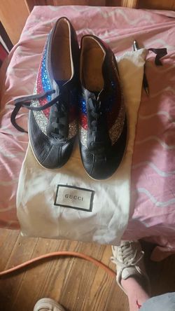 Red, white and blue sparkle ladies Gucci shoes