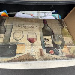 3 foot long, large wood wine sign