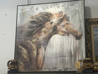 Contemporary Horse Wall Art – Framed Equestrian Artwork – $300