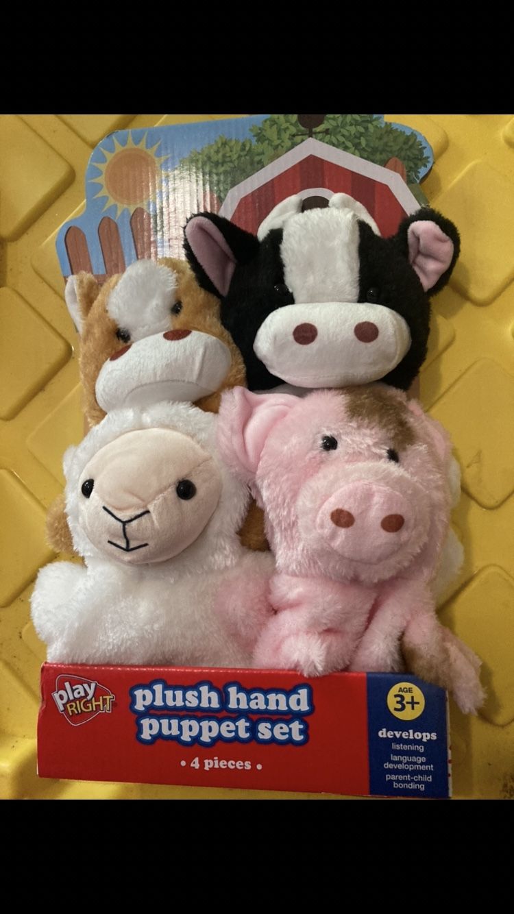 New Set Of 4 Kids Hand Puppets 