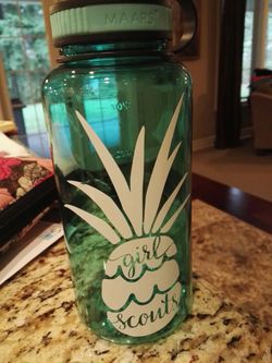 Girl scout 34 oz bpa free water bottle aqua blue