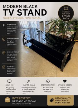 Modern Black Glass TV Stand