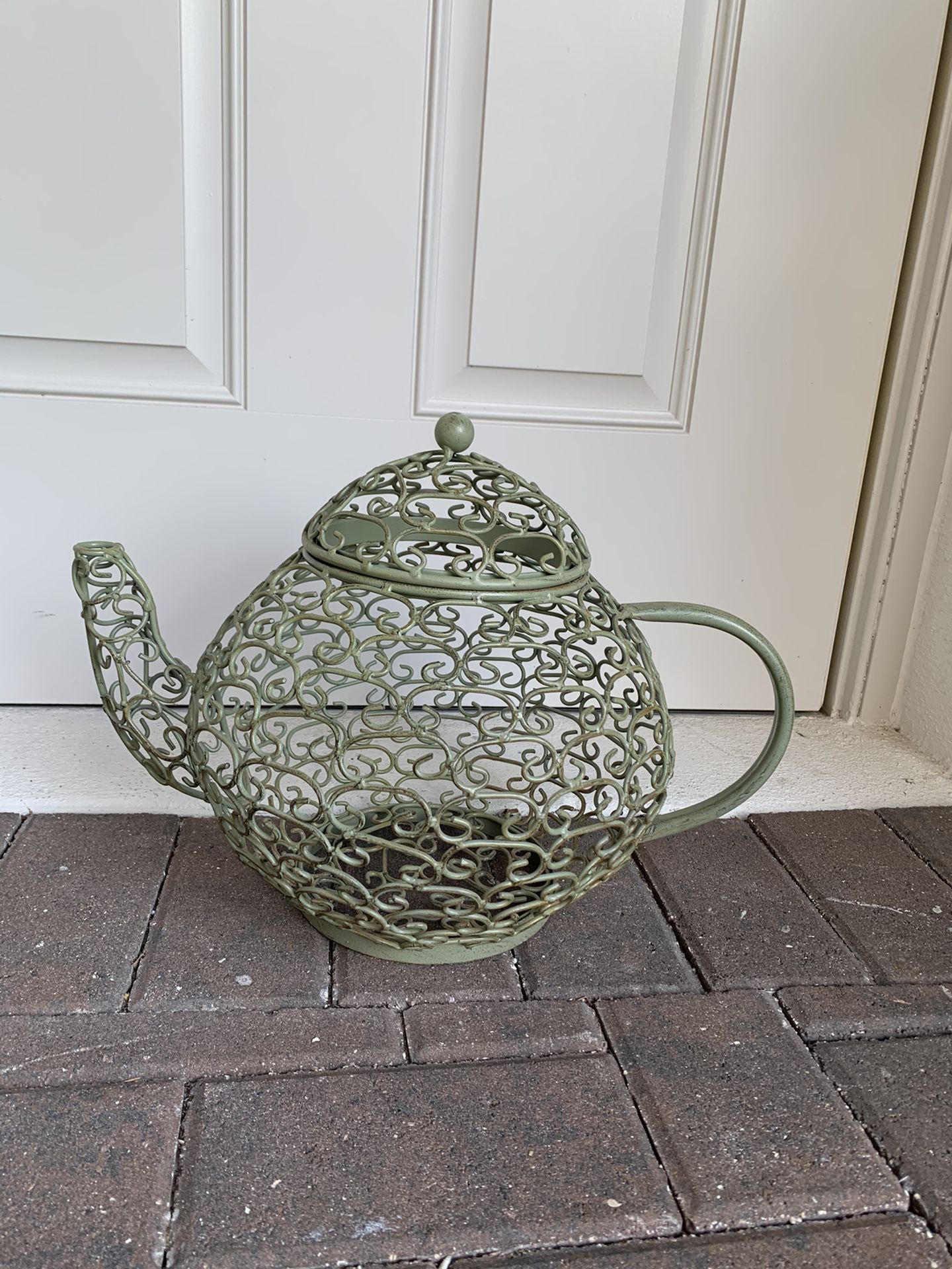 Wrought Iron Teapot Decor
