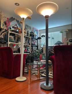 1980's Art Deco Hollywood Regency Torchiere Floor Lamps EACH
