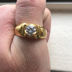 Large Golden and diamond ring