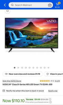 Vizio 24” Class D-Series HD LED Smart TV