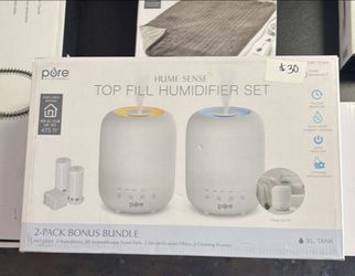 Pure Enrichment Hume Sense Top Fill Humidifier 2‑Pack