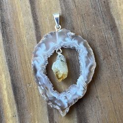 Geode Cut Pendants 