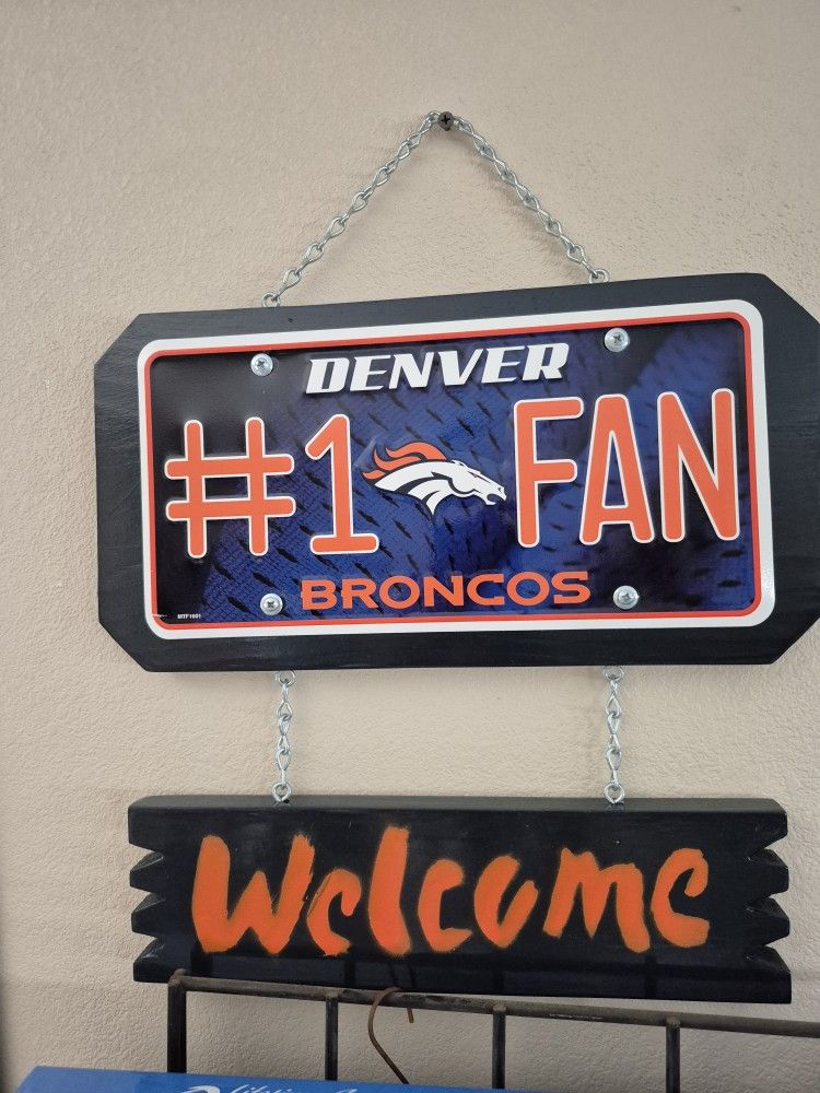 NFL Welcome Sing Denver Broncos License Plate