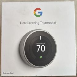 Google Nest Learning Thermostat (Stainless Steel) – Used