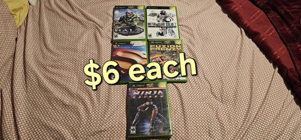Original Xbox Games $6 Each