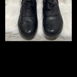 Cobb Hill Ankle Boots Black Leather Side Zip Women's Size 10 M