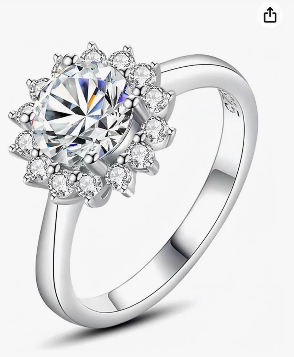 925 Sunflower Sterling Silver Ring size 7