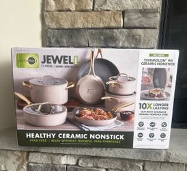 GreenPan Jewel Ceramic Non-Stick 11-Piece Cookware Set.