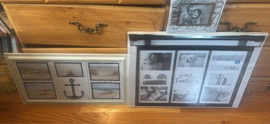 Set of 3 Brand New Family & Coastal Collage Picture Frames