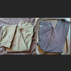 2 Pairs Of Leggings, Women's Size Large, Worn But In Good Condition
