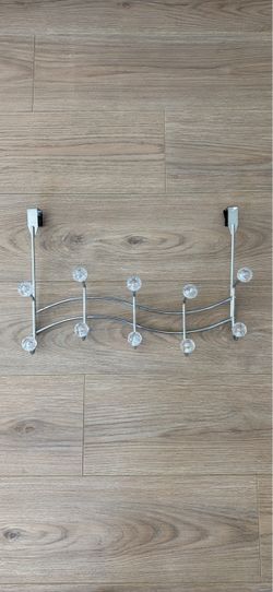 Over-the-Door Hook Rack with Crystal Knobs