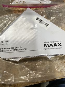 Maxx Corner Glass Shelf With Hardware Good Condition