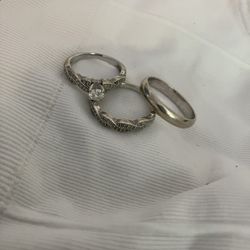 Wedding Ring Set + Extra Wedding Band 