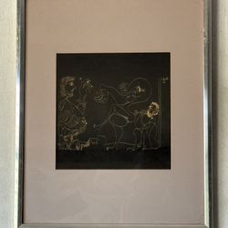 PABLO PICASSO VINTAGE CUBISM  EROTIC LITHOGRAPH ENGRAVING OLD MODERN ART 1968