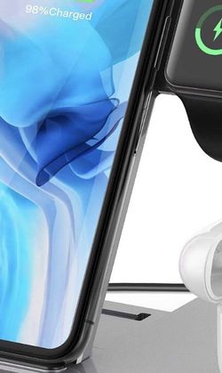 4 in 1 Wireless Charging Station, Saferell 2020 Upgraded Qi-Certified Fast Charging Dock Stand for Apple Watch Series 6/SE/5/4/3/2, AirPods & Pencil,